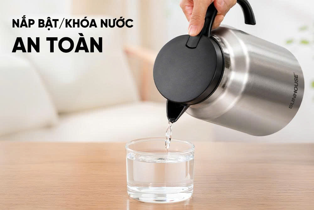 Ấm giữ nhiệt inox 1.0L SUNHOUSE Healthy KS-TH1000I