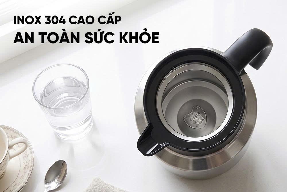 Ấm giữ nhiệt inox 1.0L SUNHOUSE Healthy KS-TH1000I