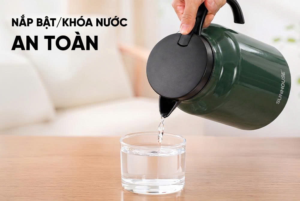Ấm giữ nhiệt inox 1.0L SUNHOUSE Healthy KS-TH1000IG