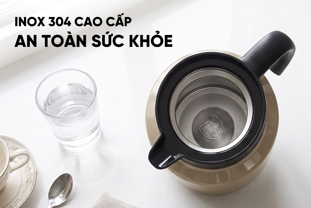 Ấm giữ nhiệt inox 1.0L SUNHOUSE Healthy KS-TH1000IY