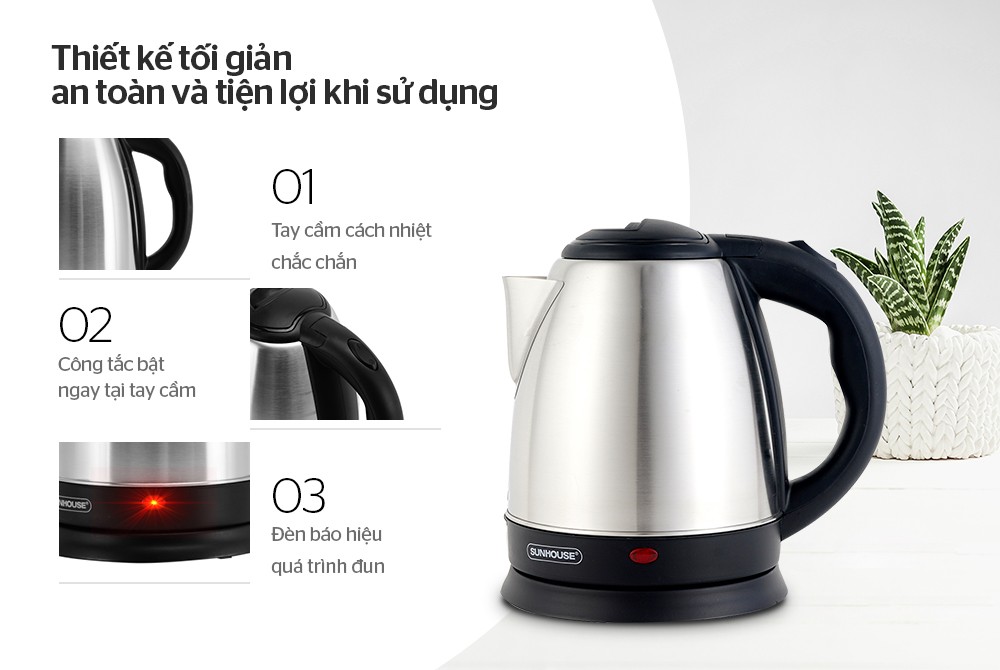 Ấm siêu tốc 1.5L SUNHOUSE SHD1057