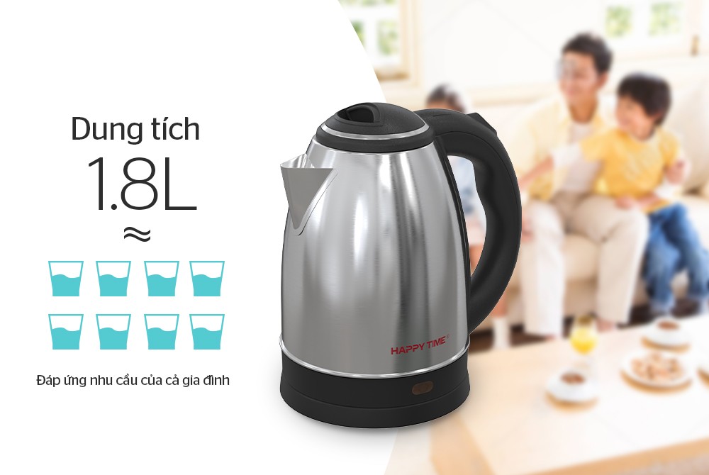 Ấm siêu tốc inox 1.8L HAPPY TIME HTD1021