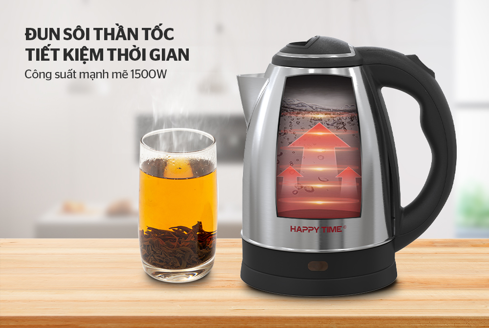 Ấm siêu tốc inox 1.8L HAPPY TIME HTD1021