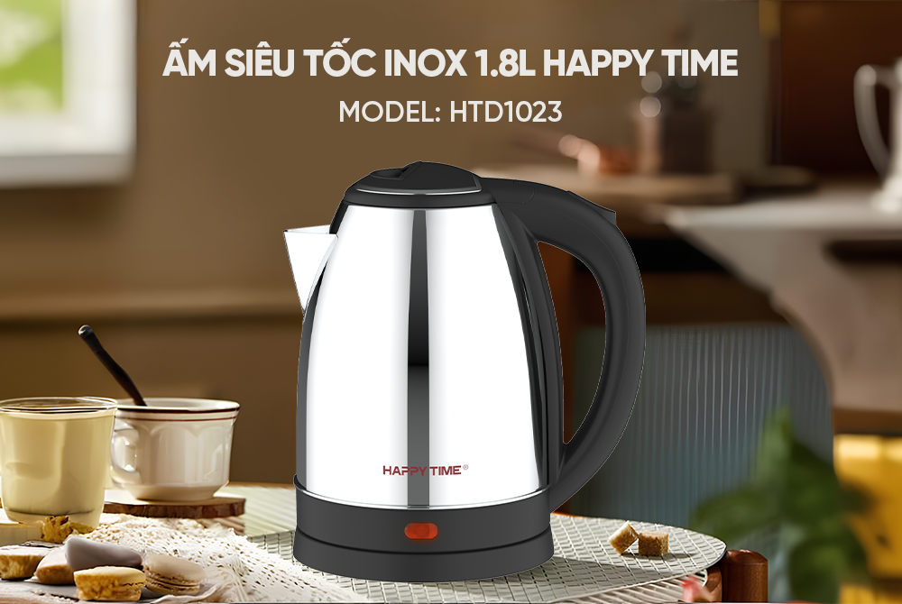 Ấm siêu tốc inox 1.8L HAPPY TIME HTD1023