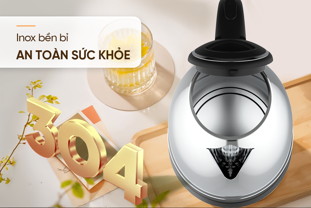 Ấm siêu tốc inox 1.8L HAPPY TIME HTD1023