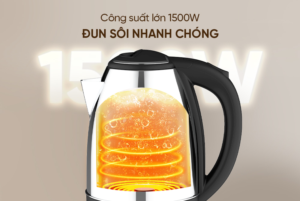 Ấm siêu tốc inox 1.8L HAPPY TIME HTD1023