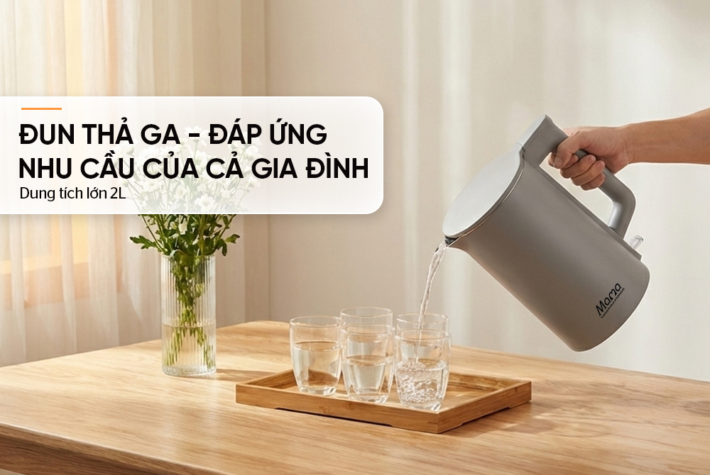 Ấm siêu tốc inox 2 lớp 2L SUNHOUSE MAMA SHD1379