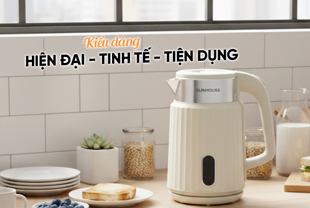 Ấm siêu tốc inox 2 lớp 2L SUNHOUSE SHD1393