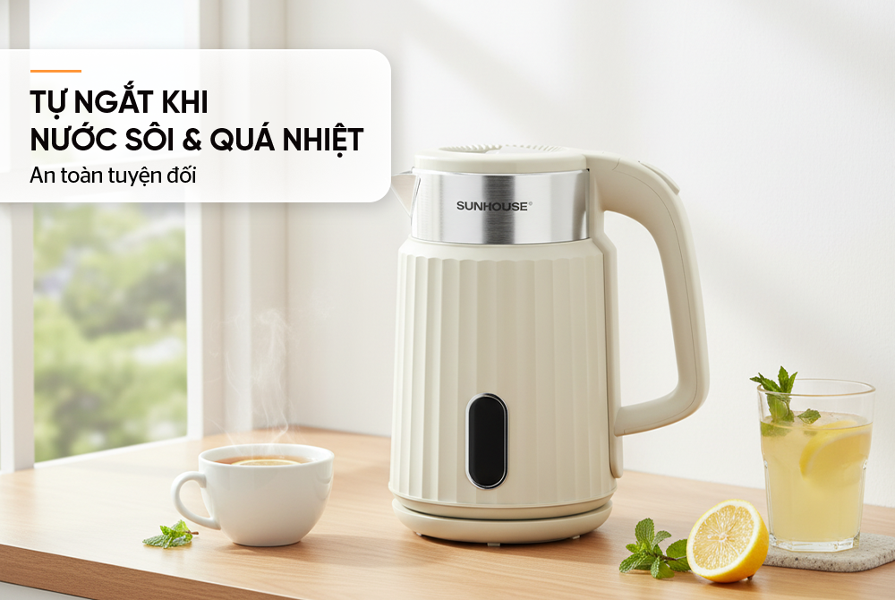 Ấm siêu tốc inox 2 lớp 2L SUNHOUSE SHD1393