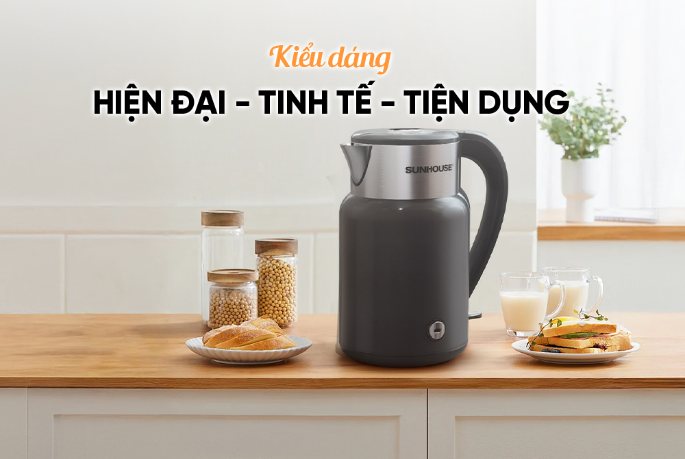 Ấm siêu tốc inox 2 lớp 2L SUNHOUSE SHD1397