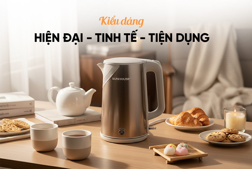 Ấm siêu tốc inox 3 lớp 1.8L SUNHOUSE SHD1377
