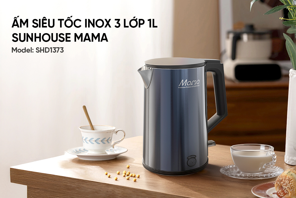 Ấm siêu tốc inox 3 lớp 1L SUNHOUSE MAMA SHD1373