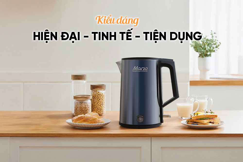 Ấm siêu tốc inox 3 lớp 1L SUNHOUSE MAMA SHD1373