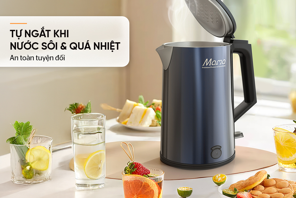 Ấm siêu tốc inox 3 lớp 1L SUNHOUSE MAMA SHD1373