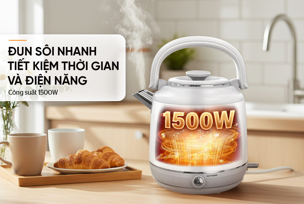 Ấm siêu tốc inox giữ nhiệt 2.5L SUNHOUSE SHD1392