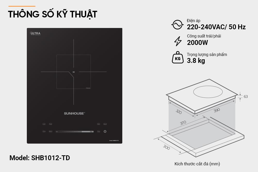 Bếp điện từ đơn SUNHOUSE SHB1012-TD