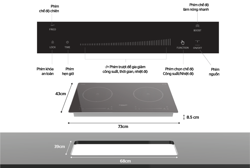 Bếp đôi điện từ SHB-28CS