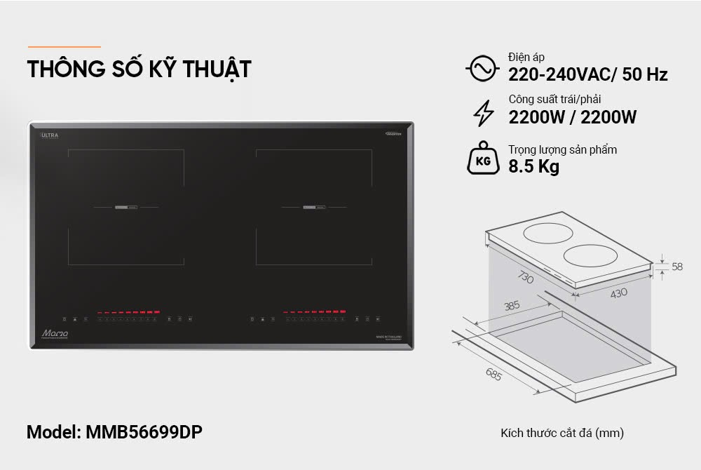 Bếp đôi điện từ SUNHOUSE MAMA MMB56699DP