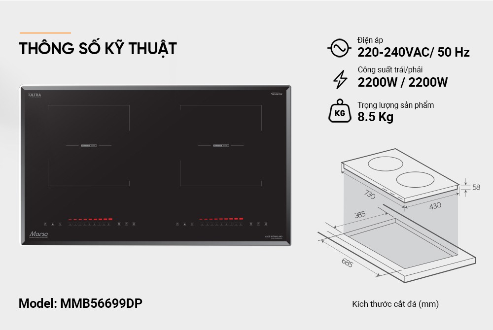Bếp đôi điện từ SUNHOUSE MAMA MMB56699DP