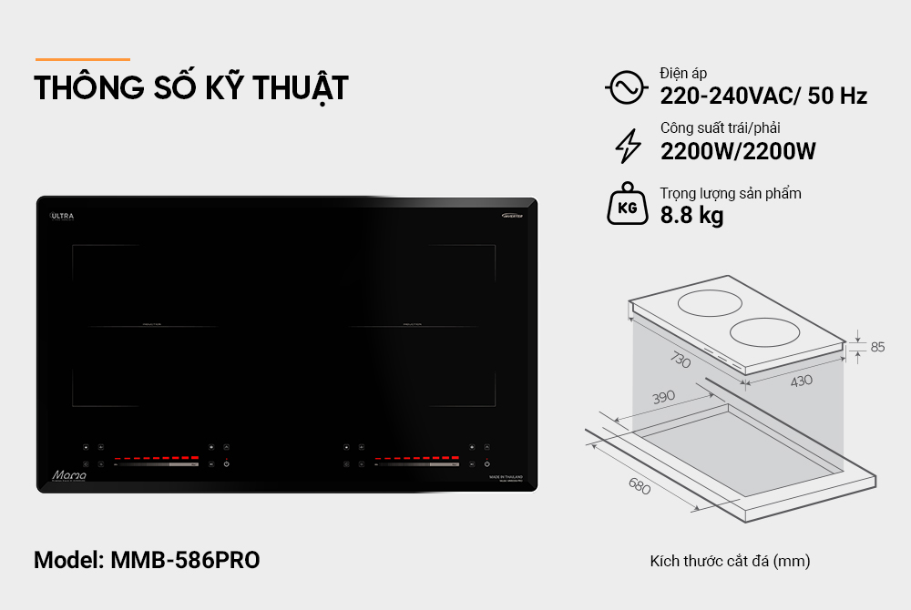 Bếp đôi điện từ SUNHOUSE MAMA MMB586-PRO