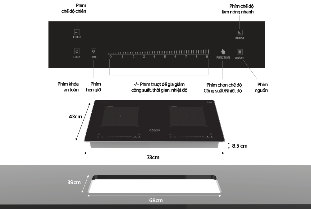Bếp đôi điện từ SUNHOUSE MAMA MMB666-PLUS