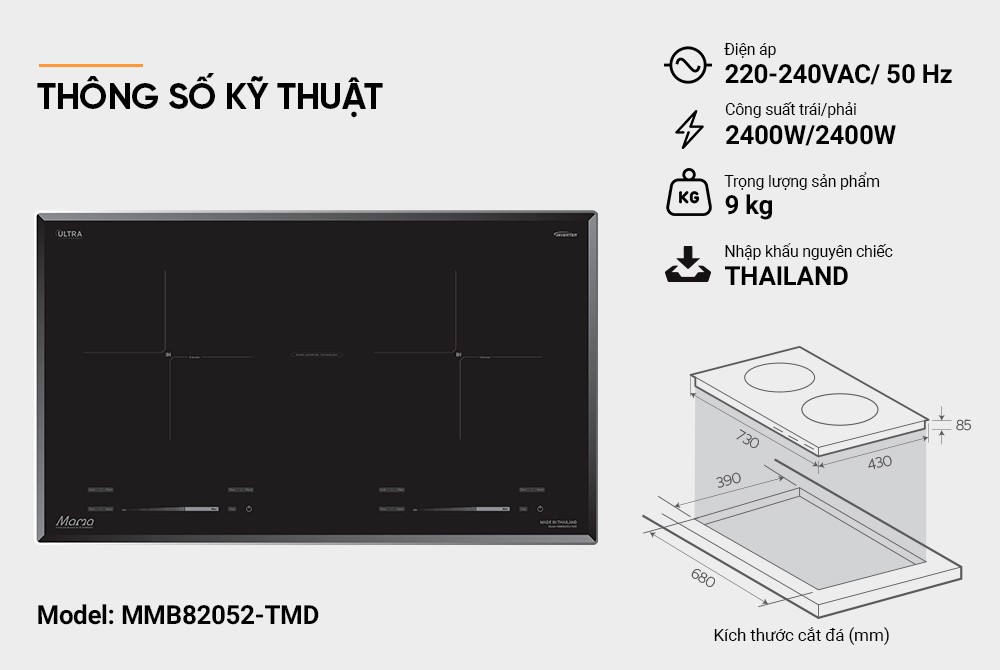 Bếp đôi điện từ SUNHOUSE MAMA MMB82052-TMD