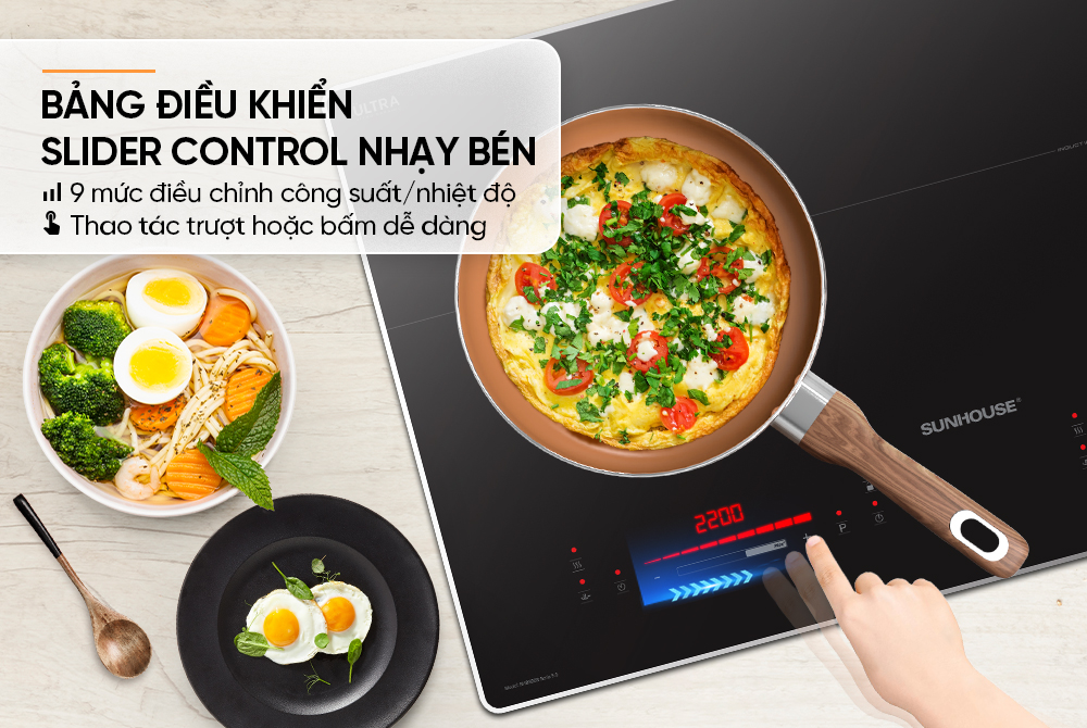 Bếp đôi điện từ SUNHOUSE SHB500S SERIA 9.0