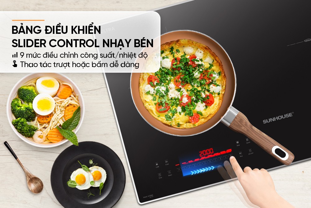 Bếp đôi điện từ SUNHOUSE SHB566 SERI 8.0