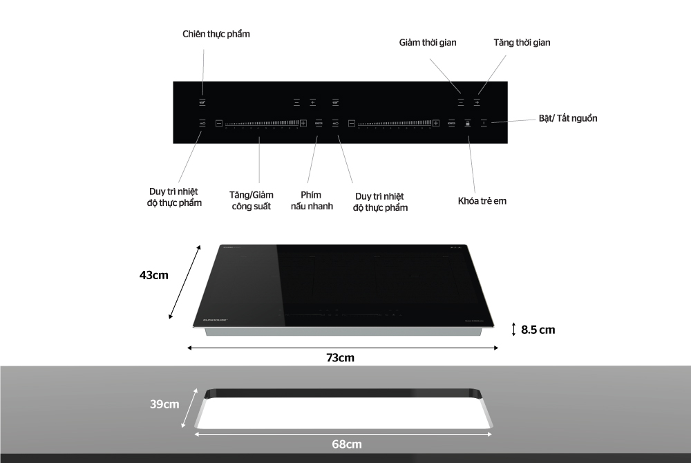 Bếp đôi điện từ SUNHOUSE SHB888-PLUS