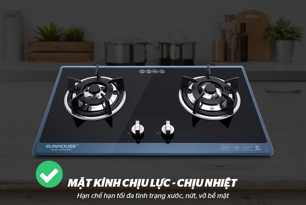 Bếp gas âm kính SUNHOUSE SHB5548MT