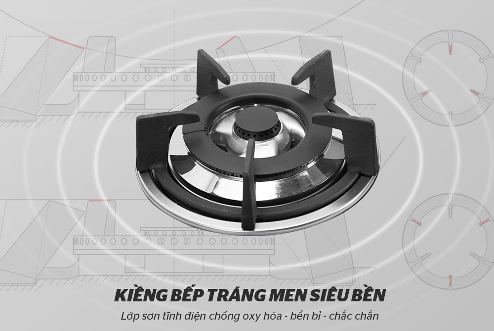 Bếp gas âm kính SUNHOUSE SHB5548MT
