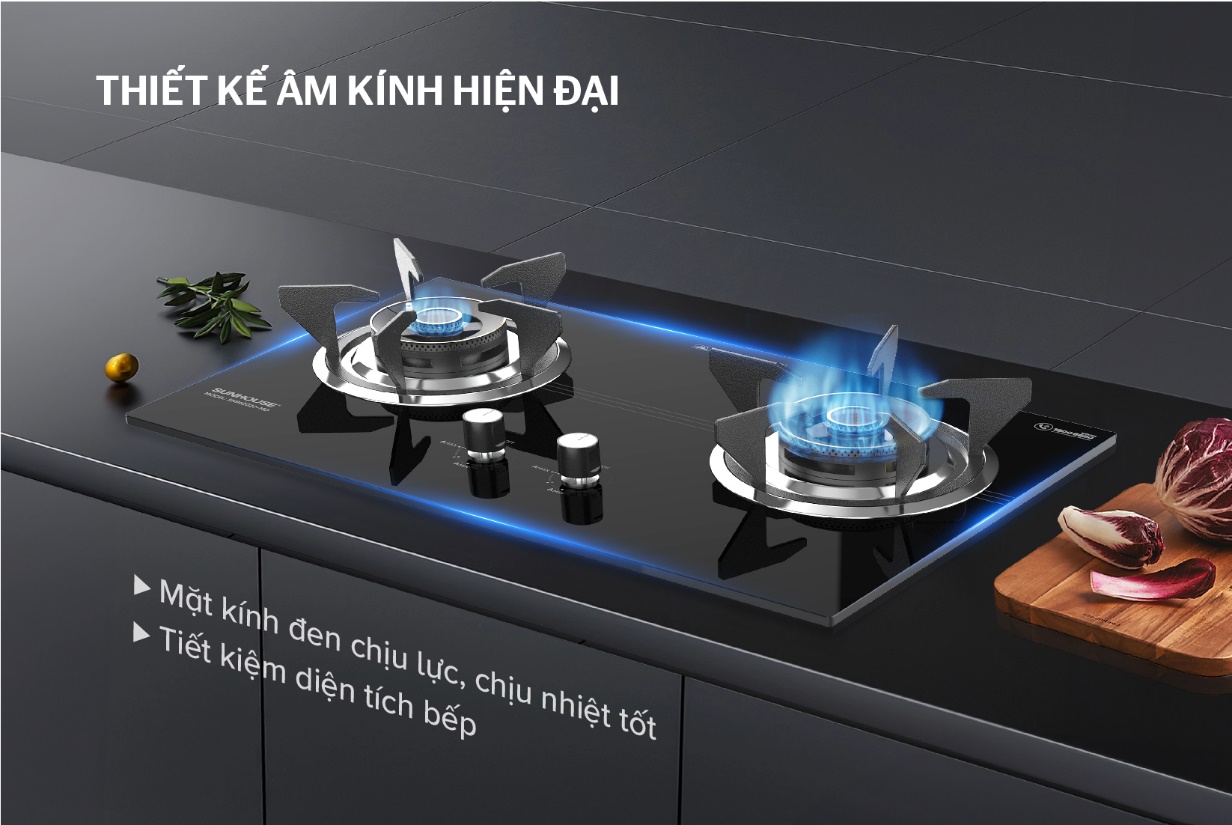 Bếp gas âm kính SUNHOUSE SHB62020-MD