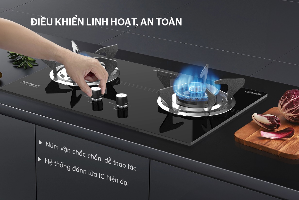 Bếp gas âm kính SUNHOUSE SHB62020-MD