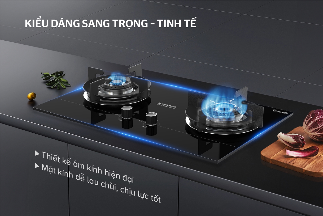 Bếp gas âm kính SUNHOUSE SHB62040-MD