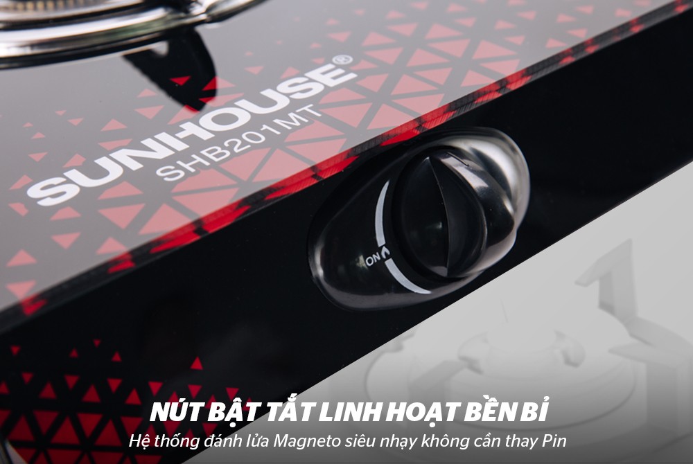 Bếp gas dương kính 2 lò SUNHOUSE SHB201MT