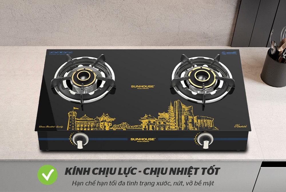 Bếp gas dương kính SUNHOUSE SHB0912