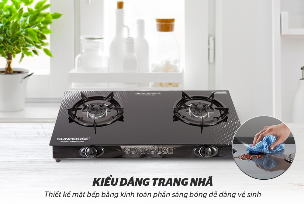 Bếp gas dương kính SUNHOUSE SHB203MT