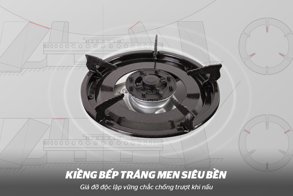 Bếp gas dương kính SUNHOUSE SHB203MT