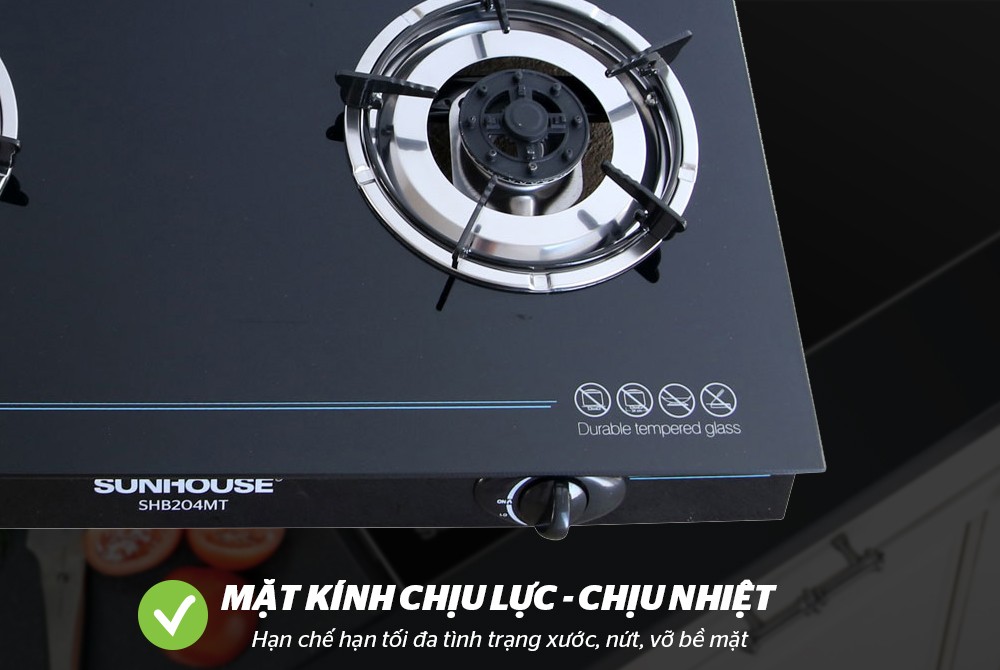 Bếp gas dương kính SUNHOUSE SHB204MT