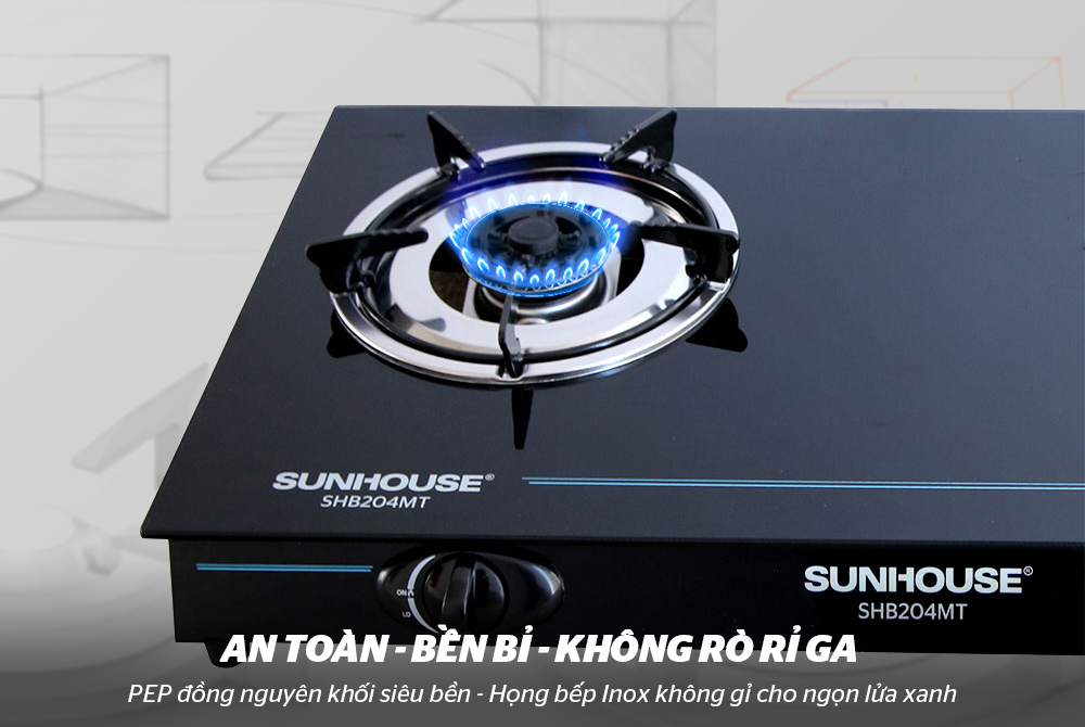 Bếp gas dương kính SUNHOUSE SHB204MT
