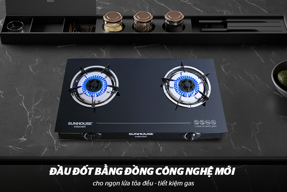 Bếp gas dương kính SUNHOUSE SHB204MT