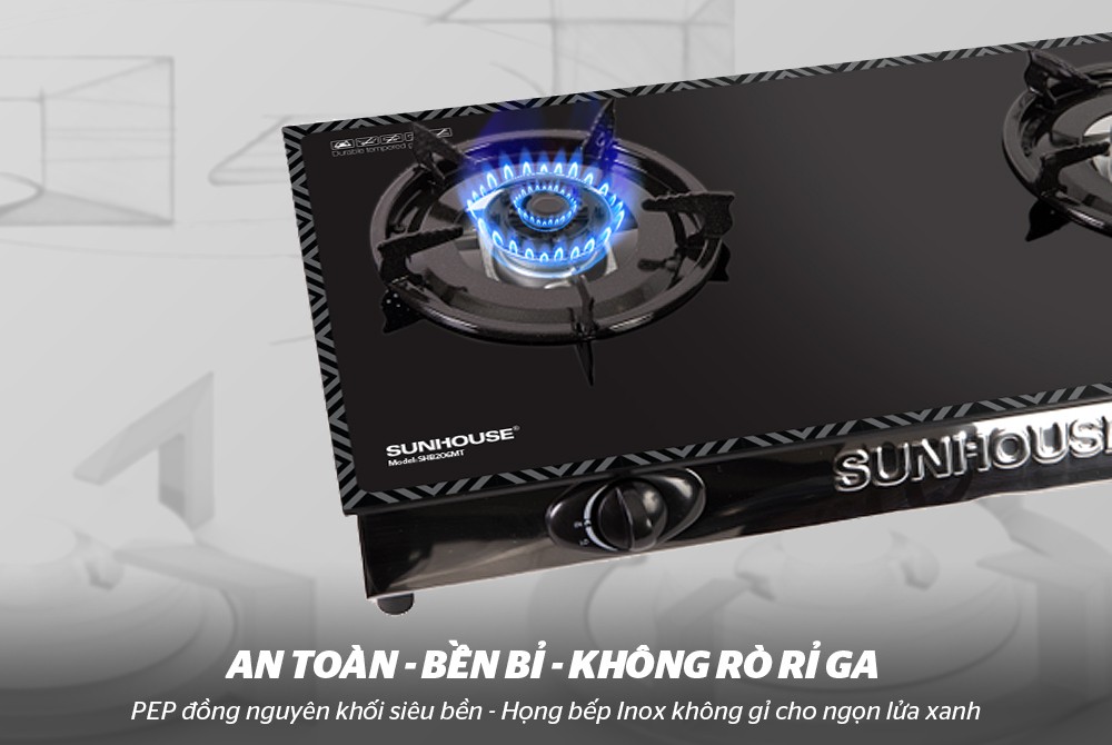 Bếp gas dương kính SUNHOUSE SHB206MT
