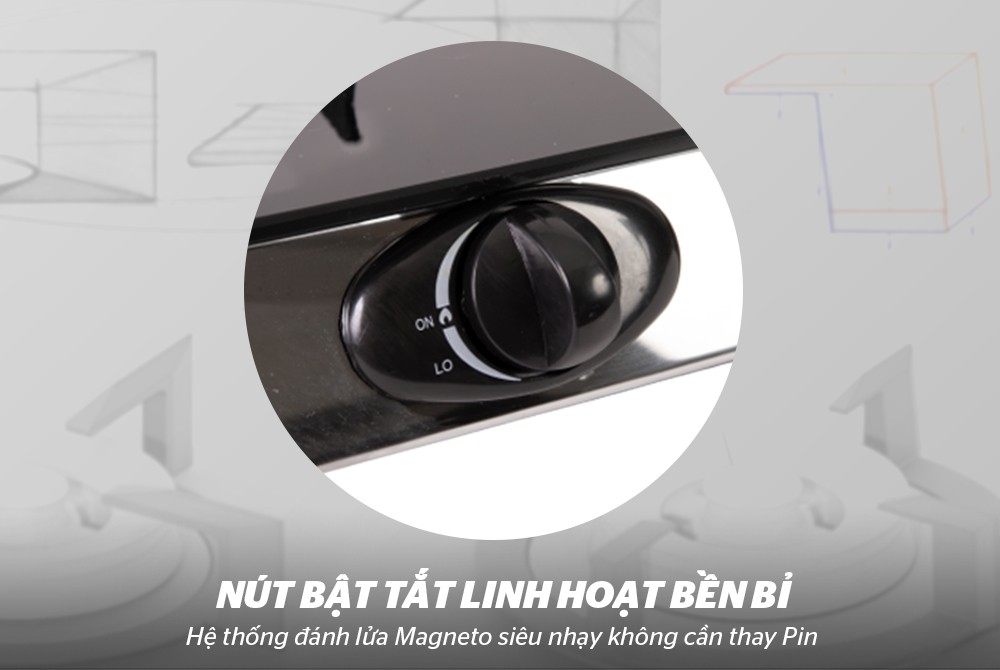 Bếp gas dương kính SUNHOUSE SHB206MT