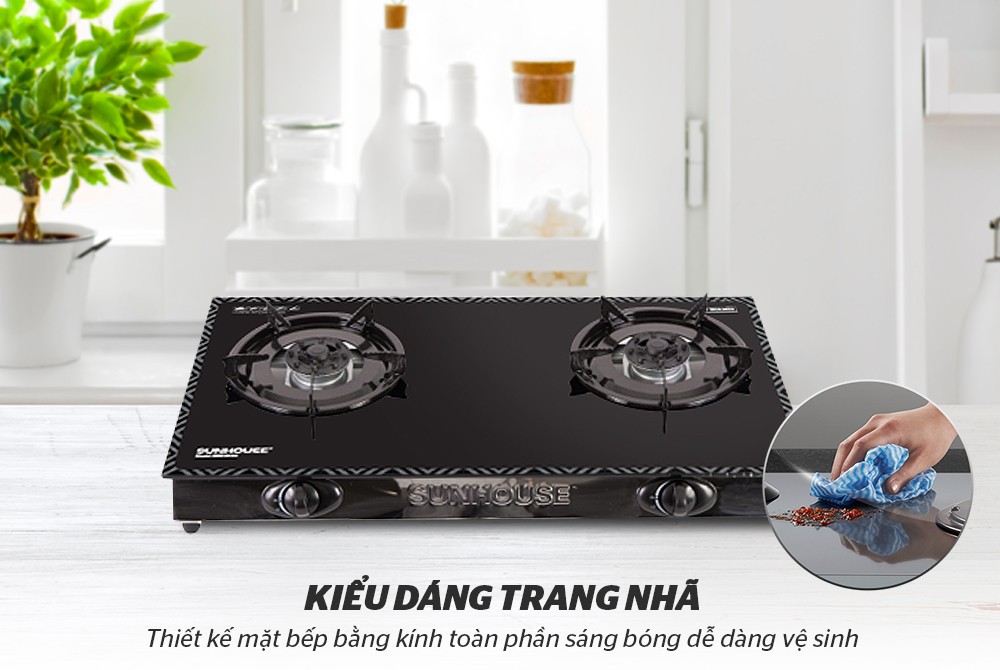 Bếp gas dương kính SUNHOUSE SHB206MT