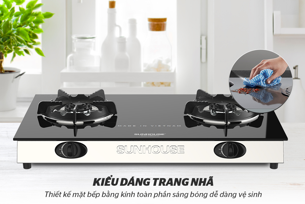 Bếp gas dương kính SUNHOUSE SHB2201-EC