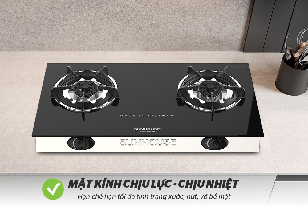 Bếp gas dương kính SUNHOUSE SHB2201-EC