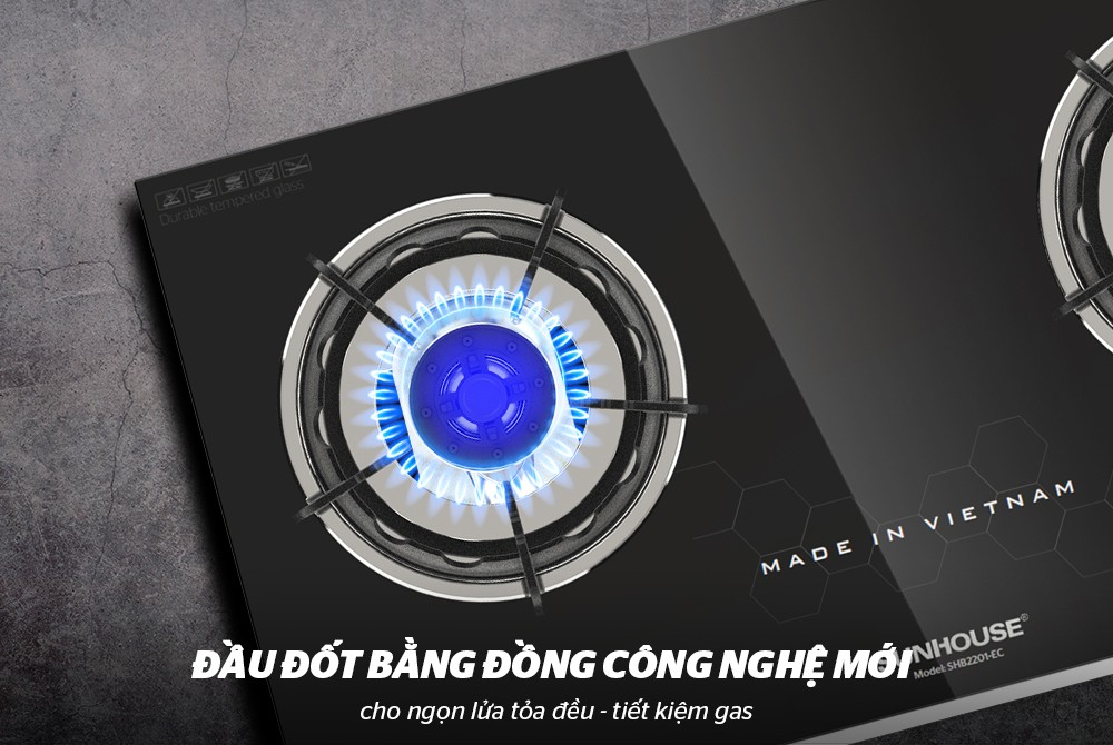 Bếp gas dương kính SUNHOUSE SHB2201-EC