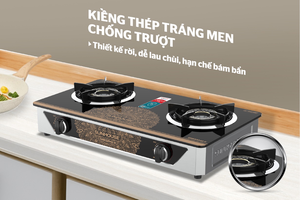 Bếp gas dương kính SUNHOUSE SHB32042-V