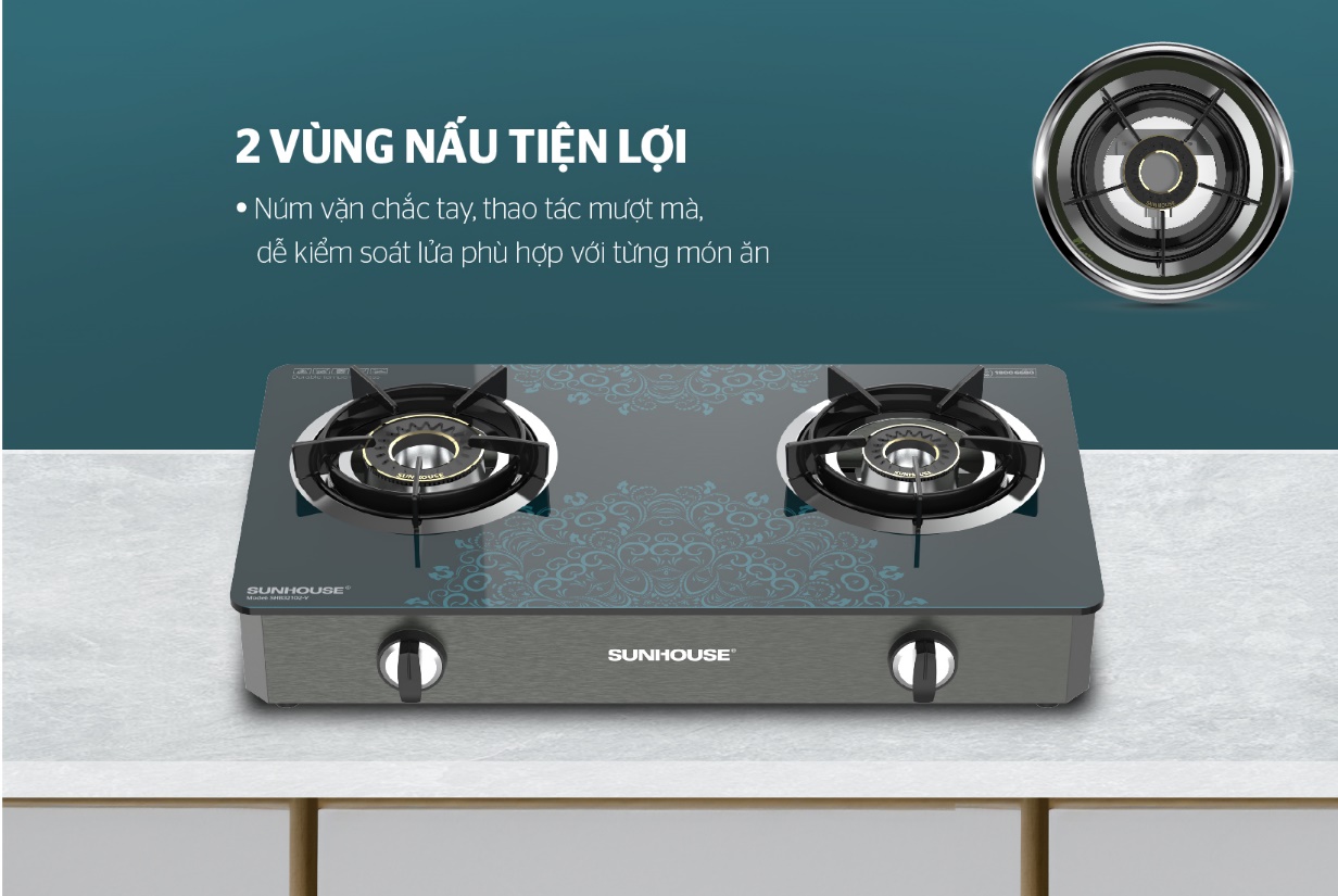 Bếp gas dương kính SUNHOUSE SHB32102-V