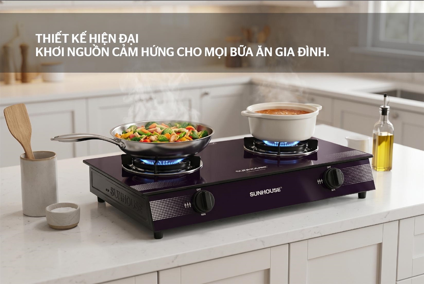 Bếp gas dương kính SUNHOUSE SHB32122-VMD